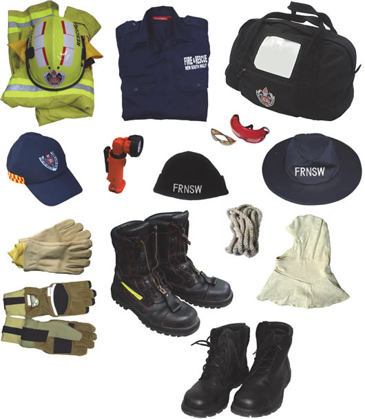 An image of assorted uniform and equipment items